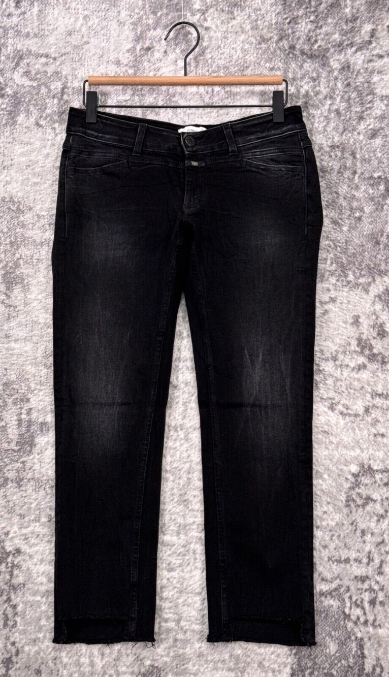 CLOSED Jeans 27 Womens Starlet Low Rise Skinny Raw Step Hem Black Wash Denim
